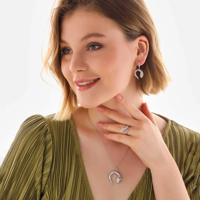 Gümüş Kaplan Figürlü Kadın Set - Görsel 2