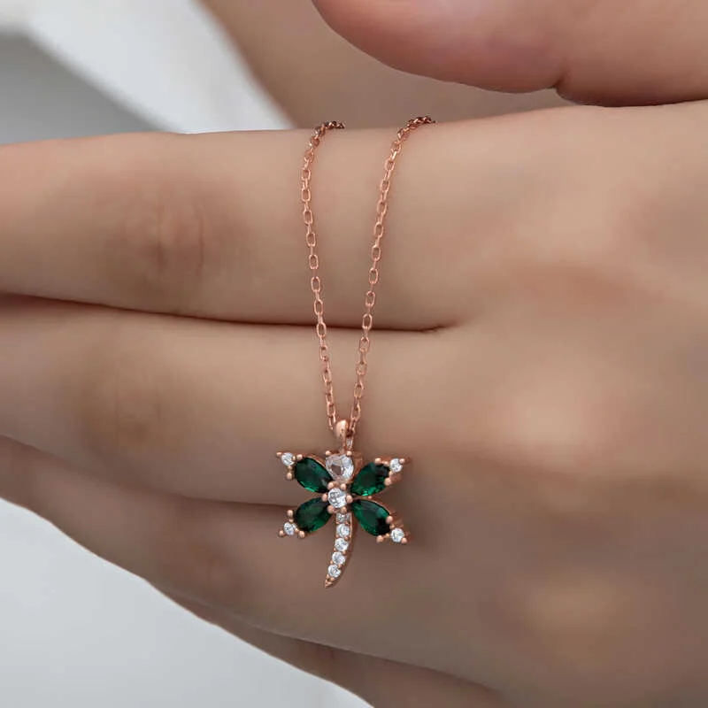Gümüş Rose Yusufçuk Kadın Kolye - Görsel 2