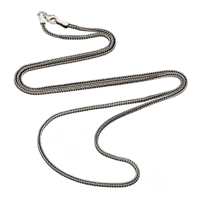 Gümüş 2 mm Tilki Kuyruğu 65 Cm Zincir - Görsel 2