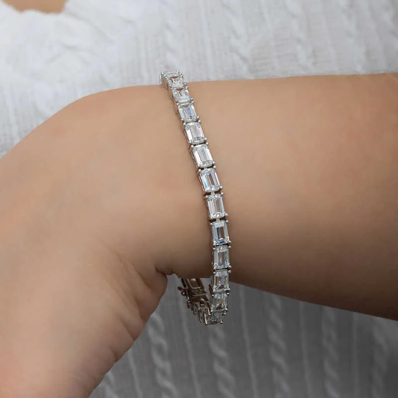 Gümüş Beyaz Taşlı Su Yolu Kadın Bileklik - Görsel 5