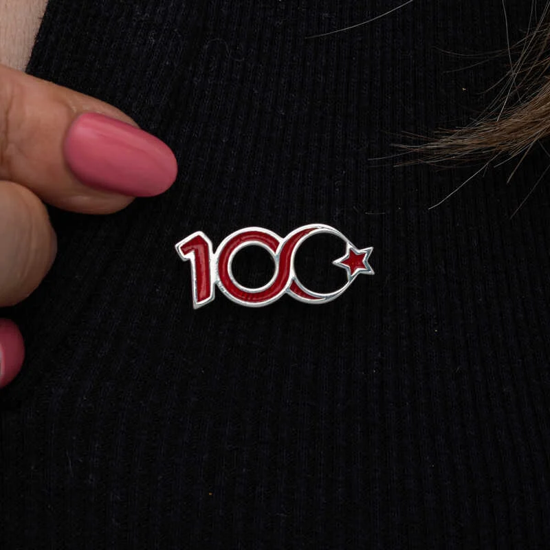 Gümüş Ay Yıldız 100.Yıl Rozet - Görsel 4
