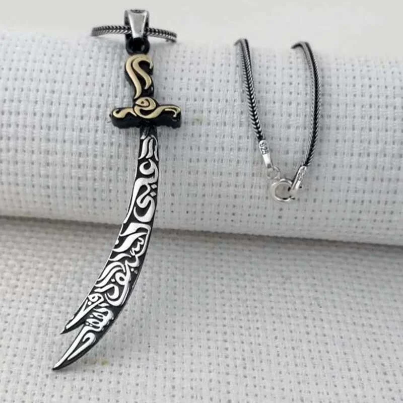 Gümüş Zülfikar Kılıcı Erkek Kolye - Görsel 2