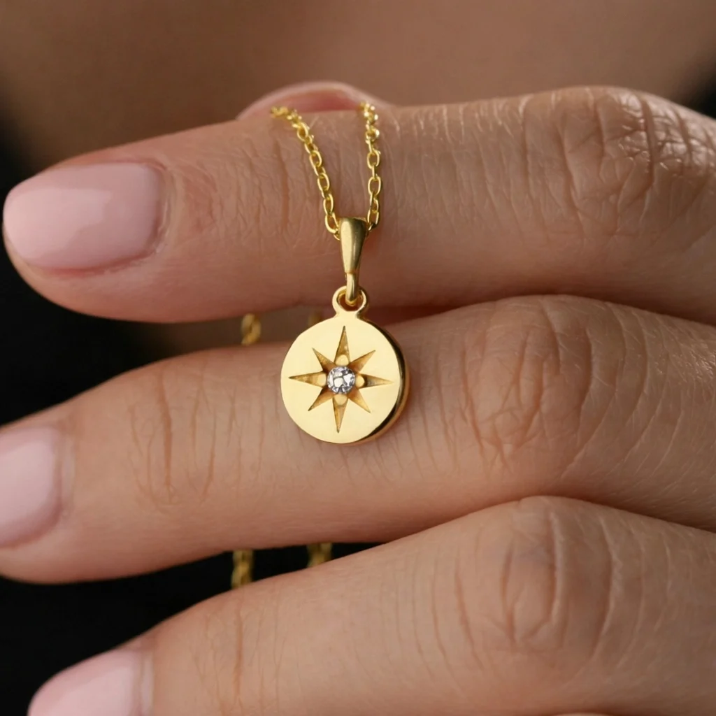 Gümüş Gold Minimal Yıldız Kadın Kolye - Görsel 2
