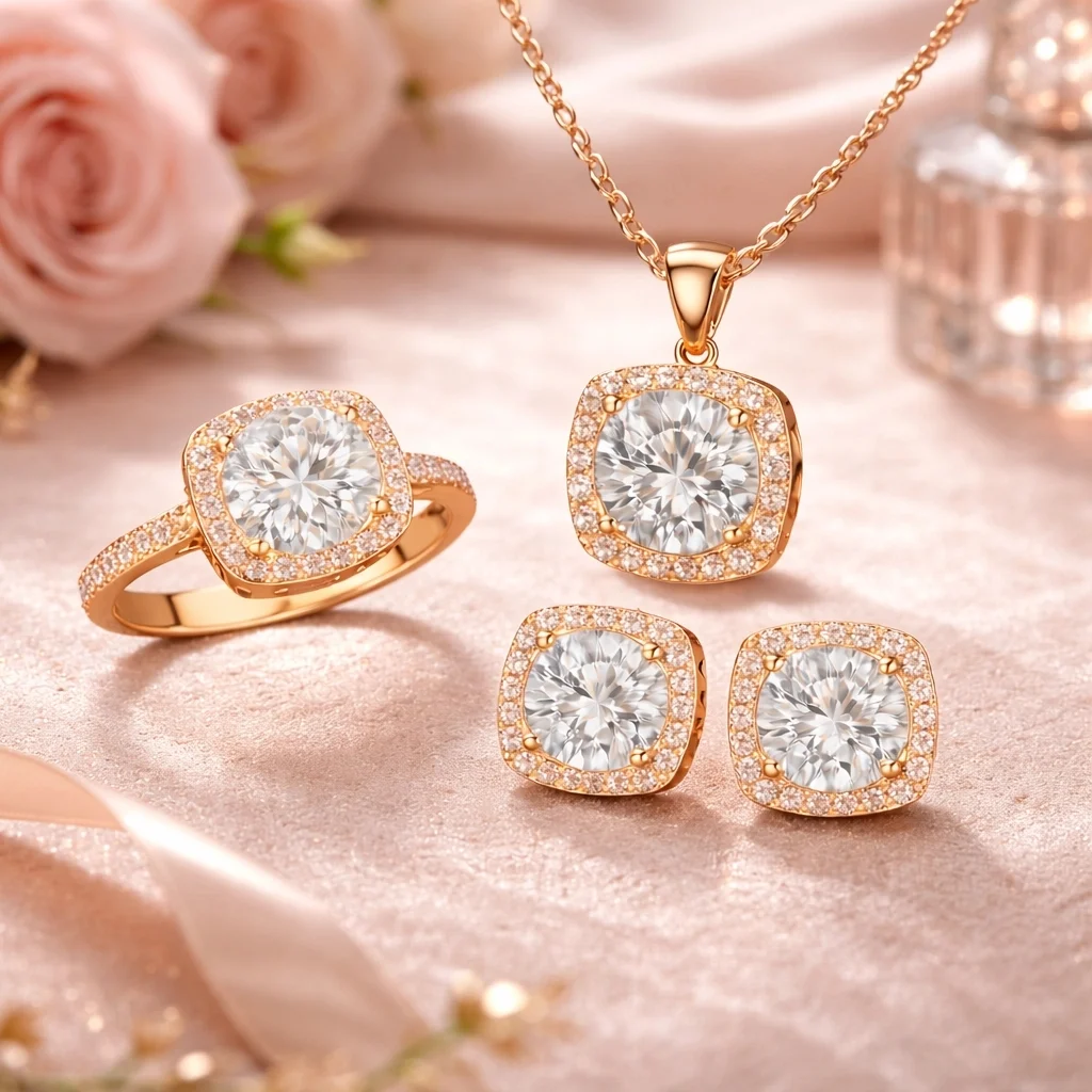 Gümüş Rose Kare Montür Kadın Set - Görsel 2