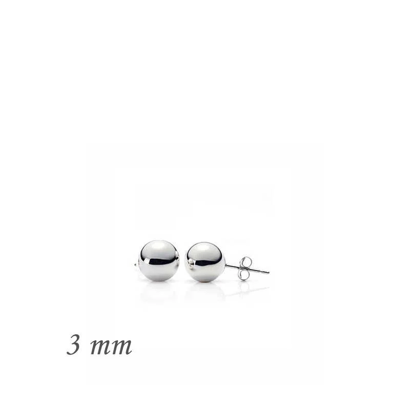 Gümüş Top Küpe - 3 mm - Görsel 2