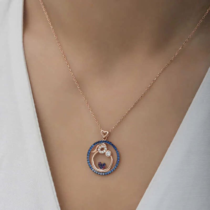 Gümüş Rose Anne Ve Bebek Sevgisi Bayan Kolye - Görsel 4