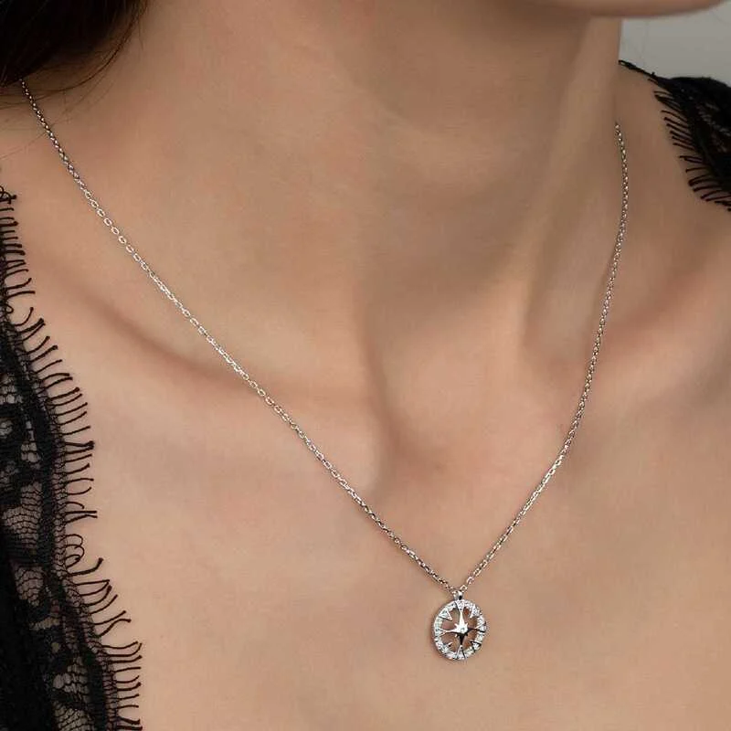 Swarovski Taşlı Gümüş Çember Bayan Kolye - Görsel 2