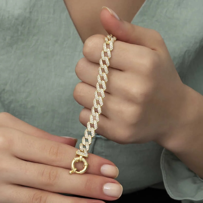 Gümüş Gold Taşlı Gurmet Bayan Bileklik - Görsel 4