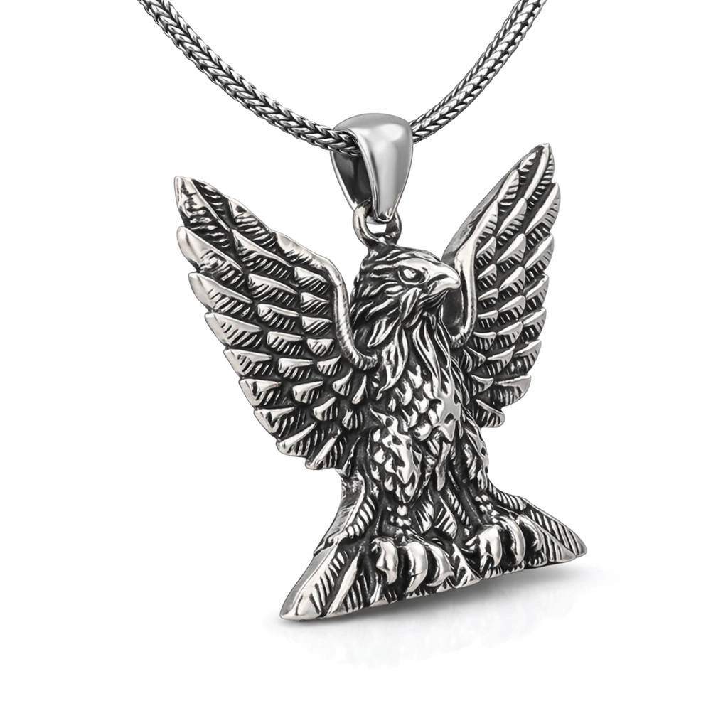 Gümüş Kartal Erkek Kolye - Görsel 2