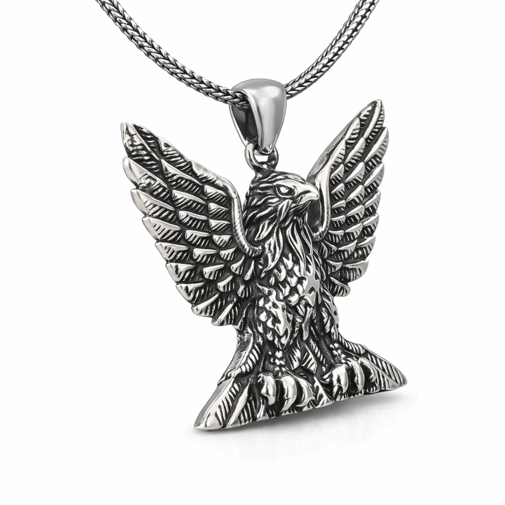 Gümüş Kartal Erkek Kolye - Görsel 2