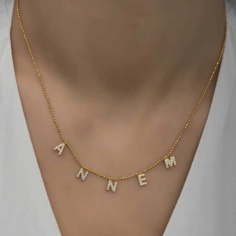Gümüş Gold Annem Yazılı Bayan Kolye - Görsel 4