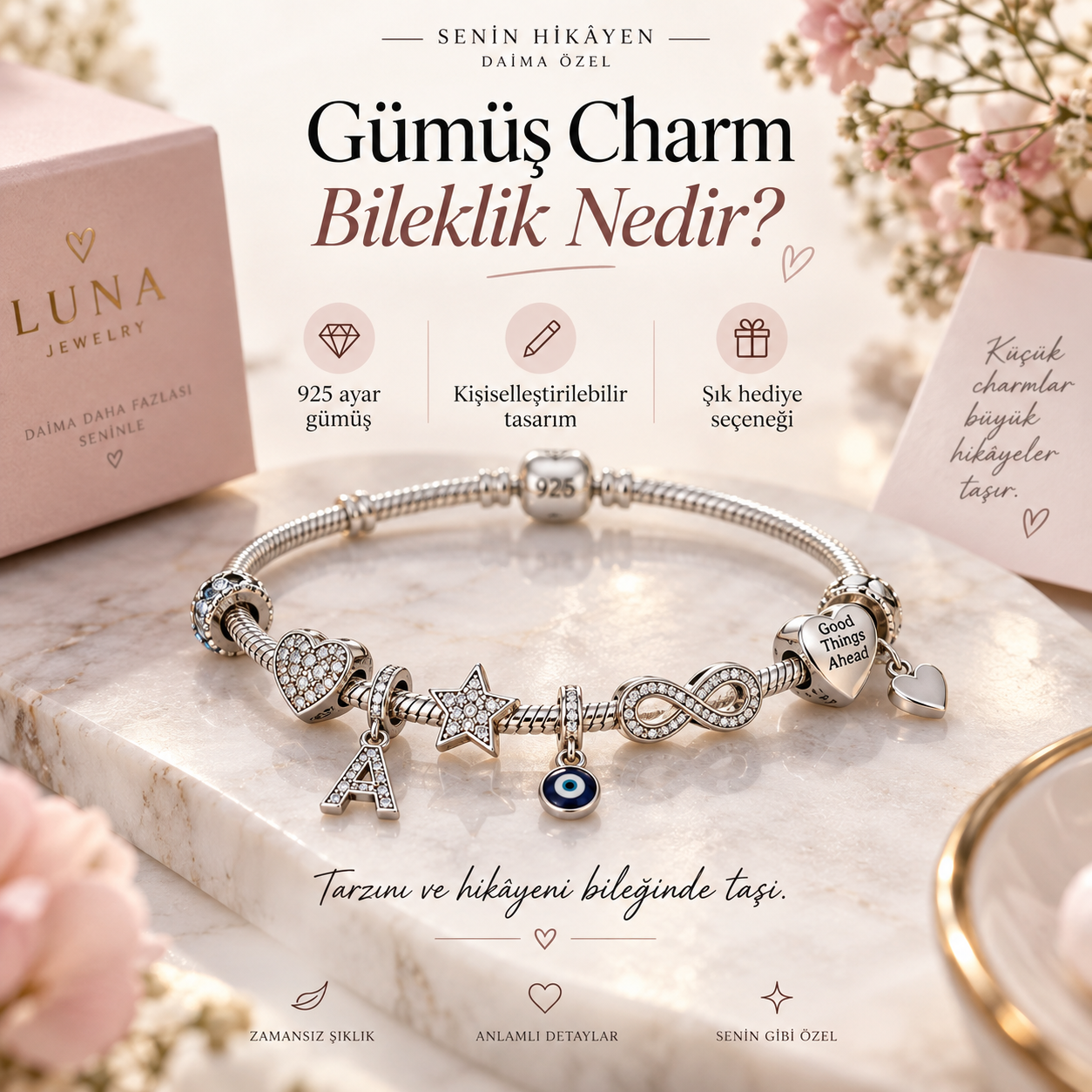 Gümüş Charm Bileklik Nedir?
