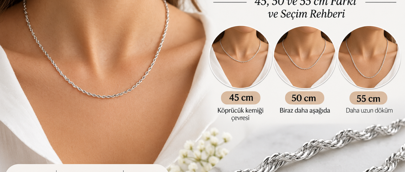 Gümüş Singapur Zincir Nedir? 45, 50 ve 55 cm Uzunluk Seçim Rehberi