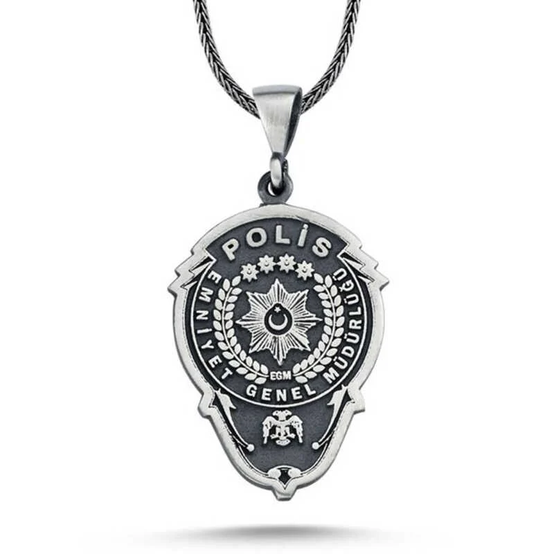 Gümüş Emniyet Teşkilatı Polis Armalı Kolye 1 Gümüş Emniyet Teşkilatı Polis Armalı Kolye