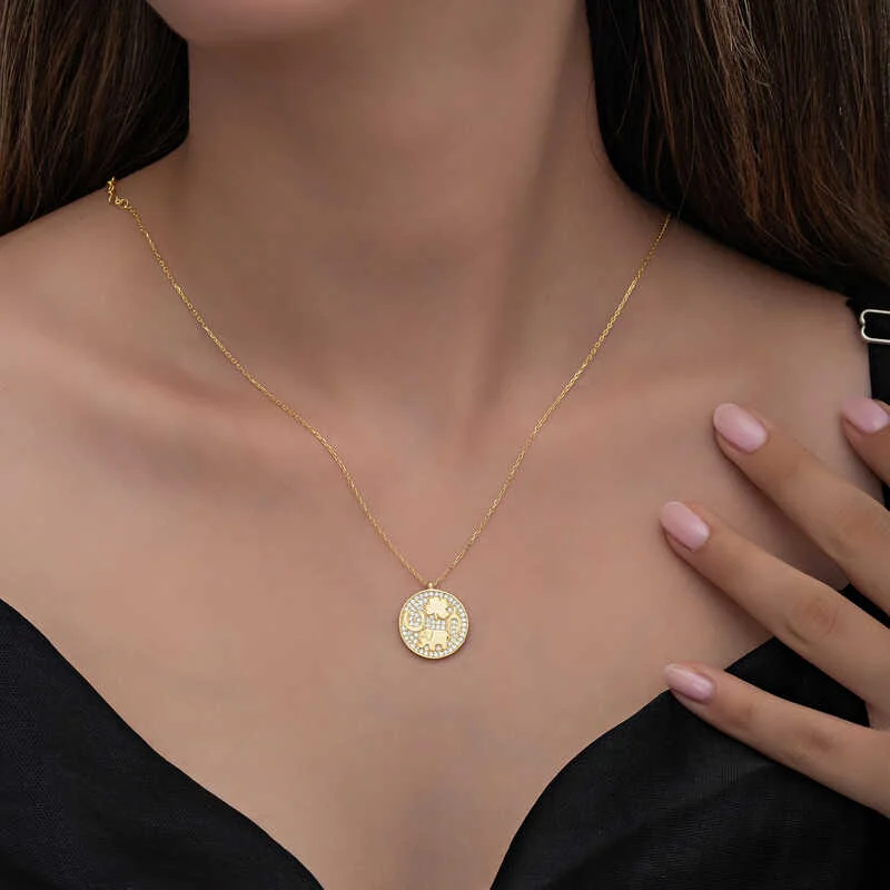 Gümüş Gold Fil Motifli Şans Kadın Kolye 2 Gümüş Gold Fil Motifli Şans Kadın Kolye