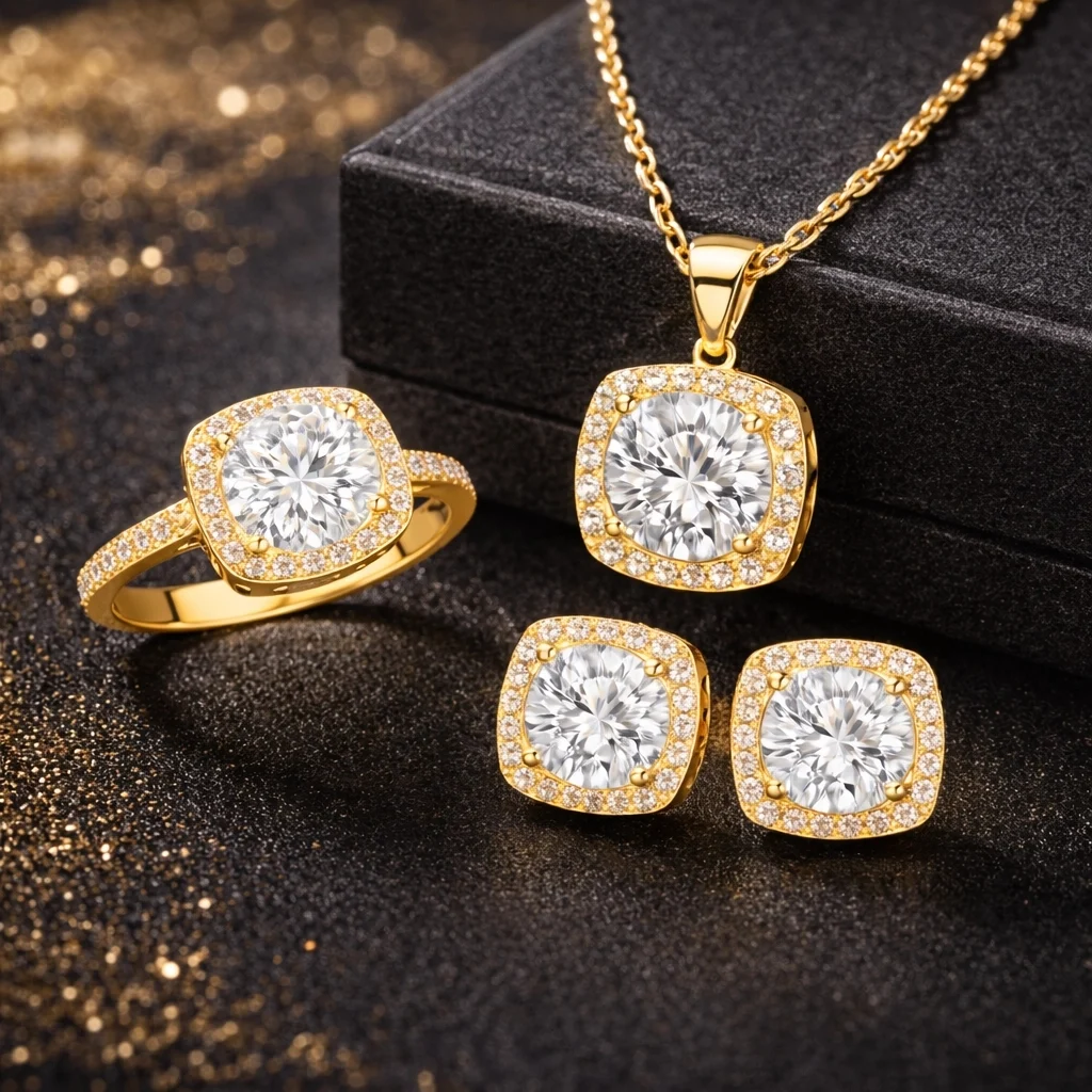 Gümüş Gold Kare Montür Kadın Set 2 Gümüş Gold Kare Montür Kadın Set
