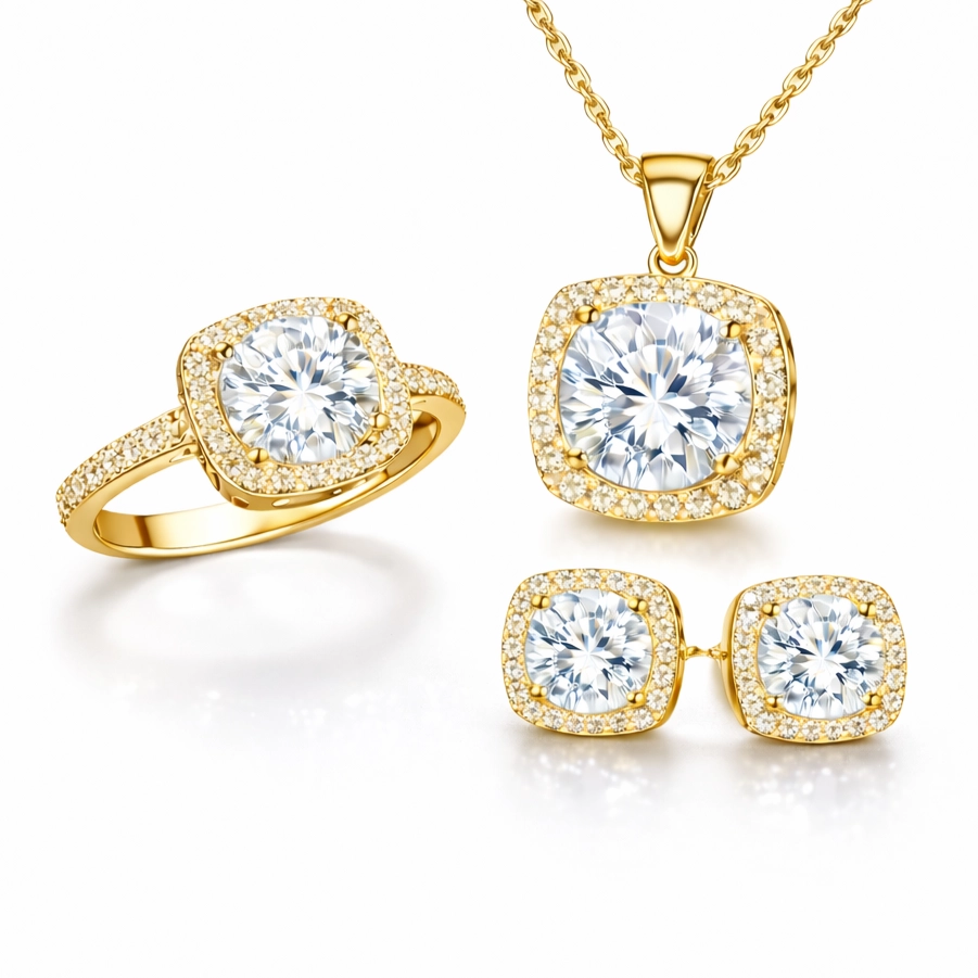 Gümüş Gold Kare Montür Kadın Set 1 Gümüş Gold Kare Montür Kadın Set