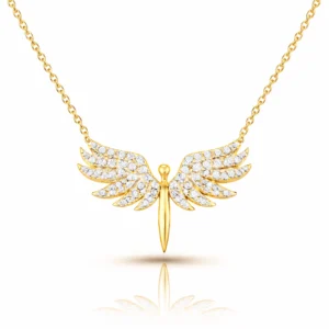Gümüş Gold Mikail Meleği Bayan Kolye