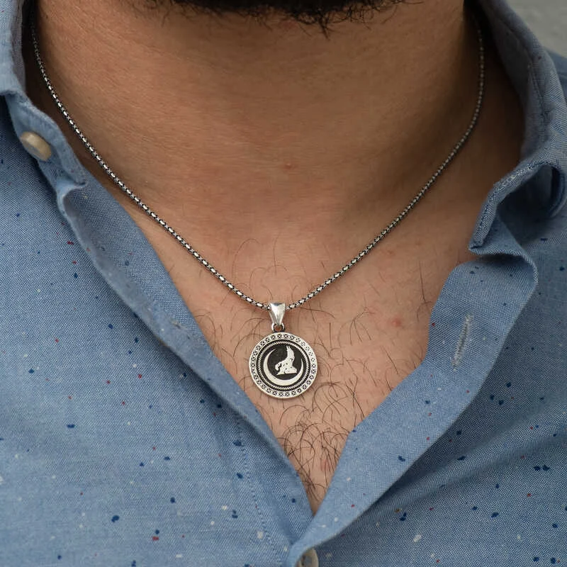 Gümüş Hilal Bozkurt Kolye 3 Gümüş Hilal Bozkurt Kolye