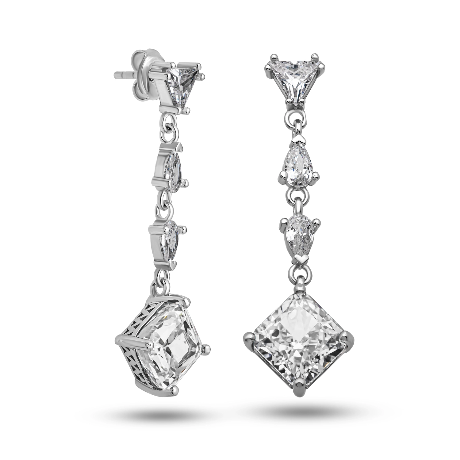 Gümüş Ice Cut Zirkon Taşlı Işıltılı Kadın Küpe 1 Gümüş Ice Cut Zirkon Taşlı Işıltılı Kadın Küpe