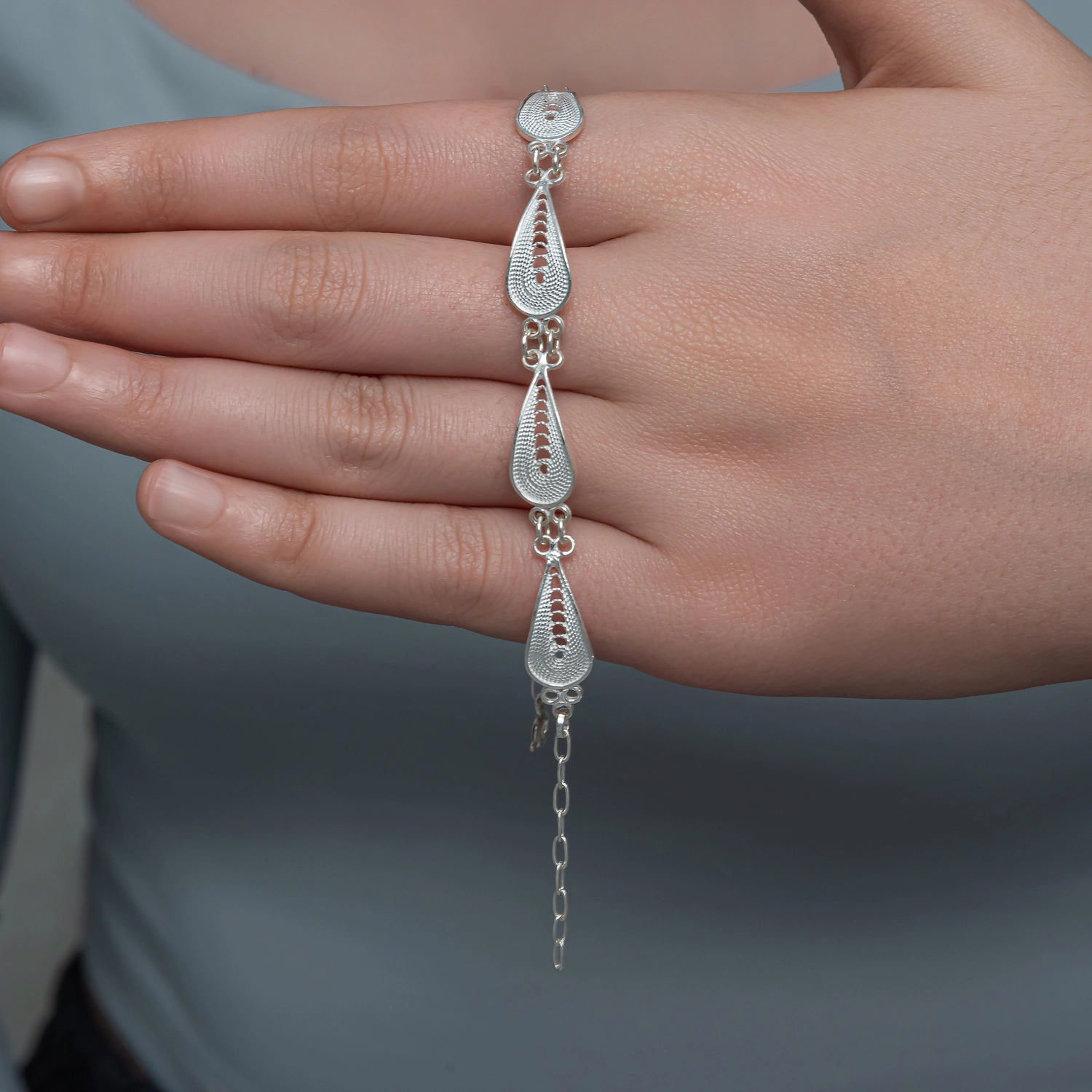 Gümüş İnce Sanat Telkari Kadın Bileklik 1 Gümüş İnce Sanat Telkari Kadın Bileklik