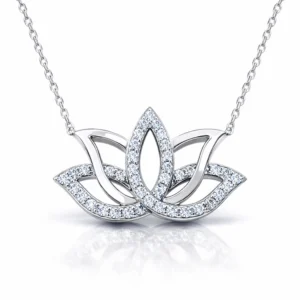 Gümüş Lotus Çiçeği Kolye