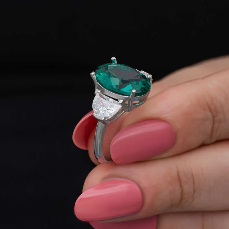 Gümüş Yeşil Renk Paraiba Taşlı Kadın Yüzük 3 Gümüş Yeşil Renk Paraiba Taşlı Kadın Yüzük