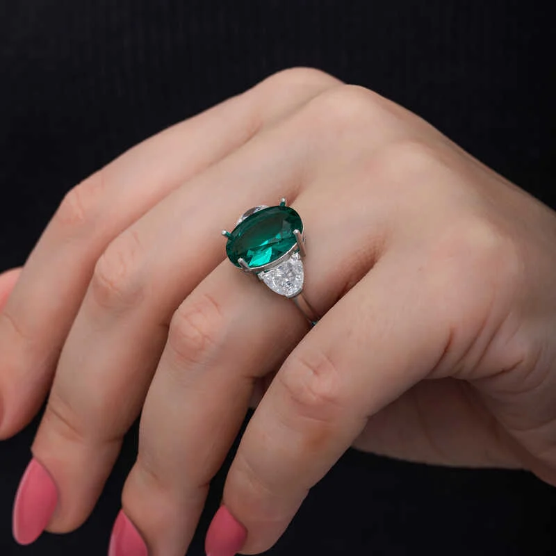Gümüş Yeşil Renk Paraiba Taşlı Kadın Yüzük 4 Gümüş Yeşil Renk Paraiba Taşlı Kadın Yüzük